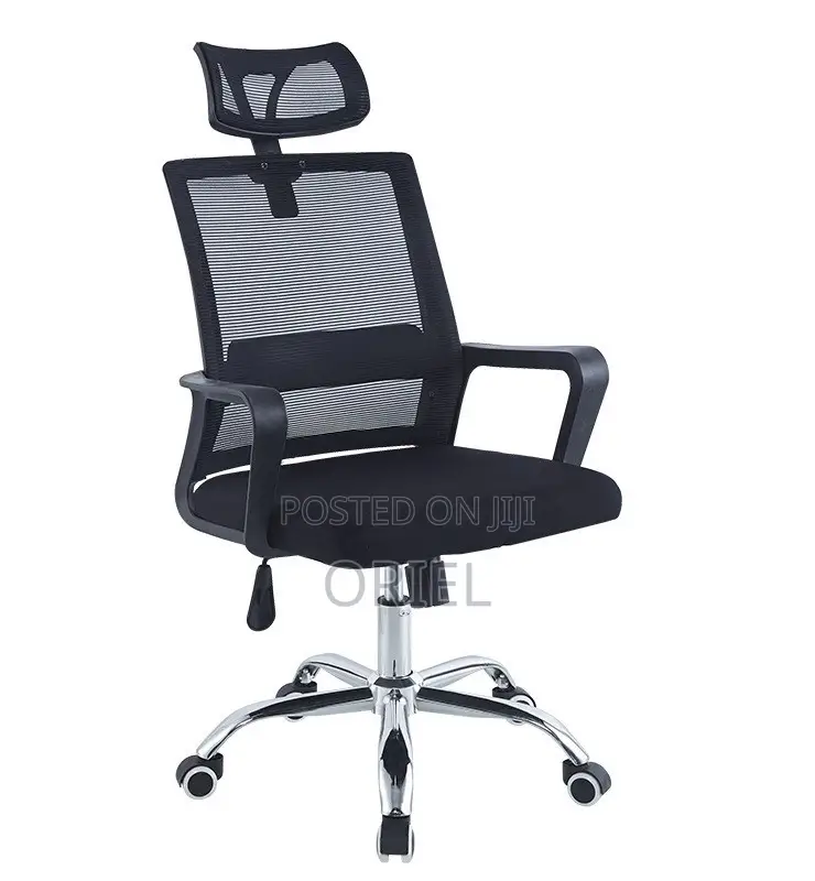 Office Chair : Fabric Ergonomic Office Chair With Adjustable Headrest