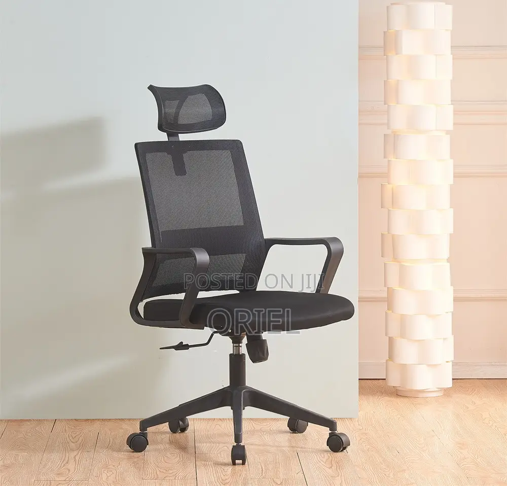 Office Chair : Fabric Ergonomic Office Chair With Adjustable Headrest