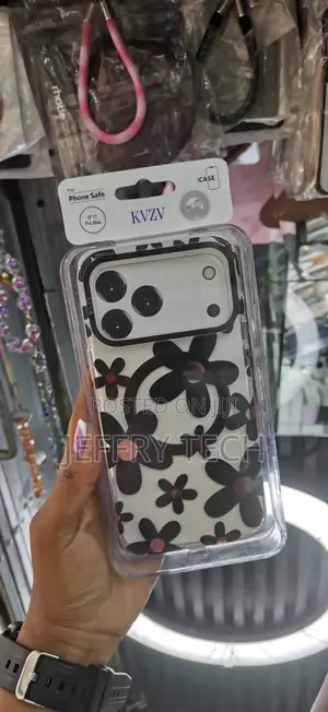 Maver iPhone 17 Pro Max Black Floral KVZV Case Magnetic