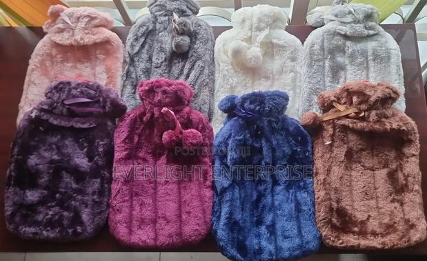Fluffy Fabric Covered 2 Litre Hot Water Bottle Bag - thumbnail 2