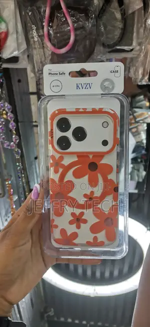 Leavo Magnetic Kvzzcase for iPhone 17 Pro Orange Flowers Case