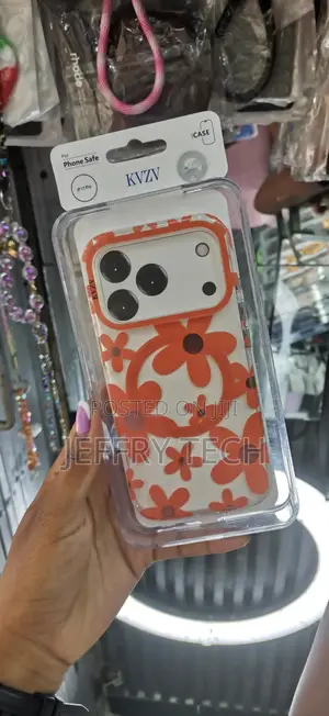 Leavo Magnetic Kvzzcase for iPhone 17 Pro Orange Flowers Case