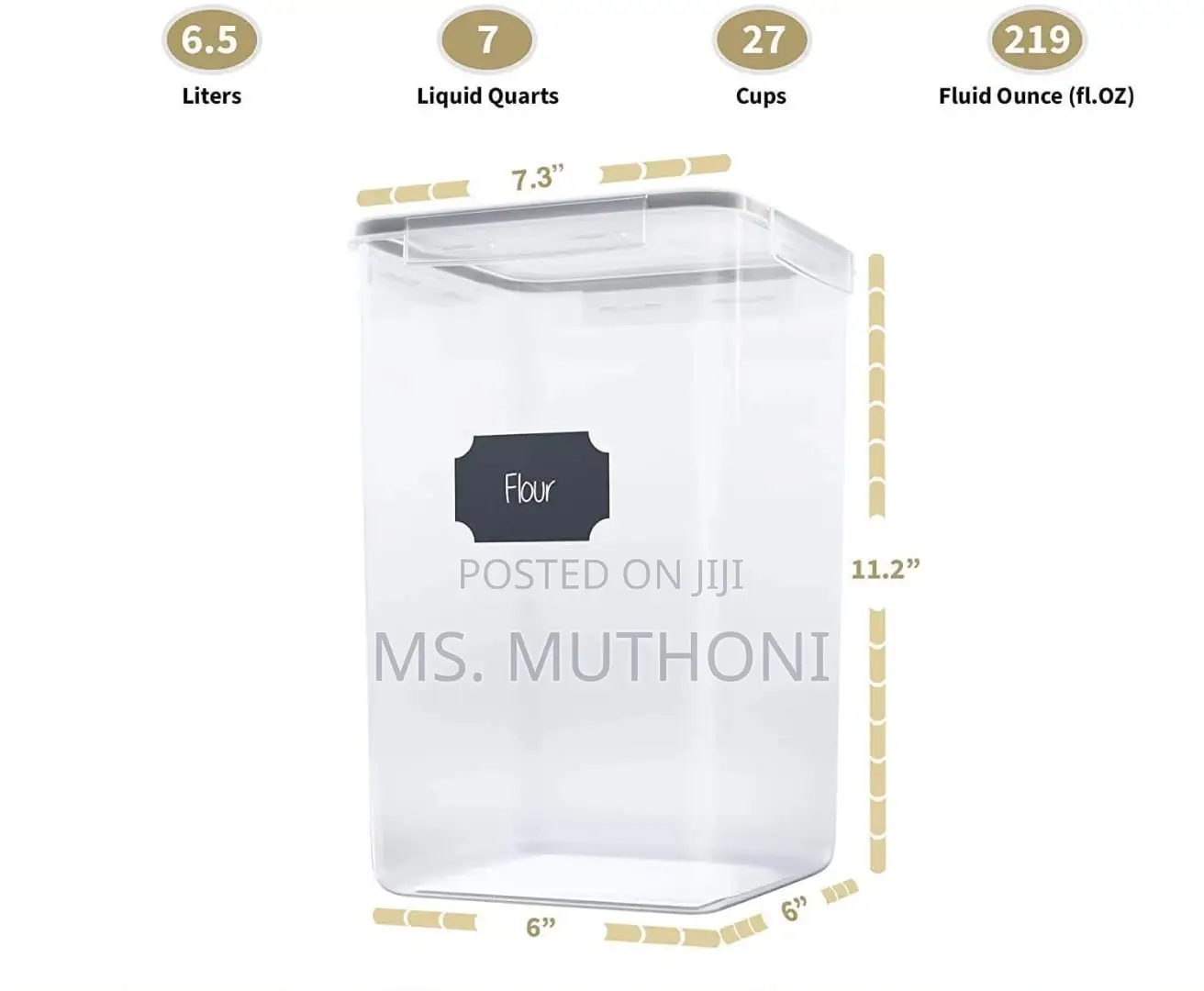 Pantry 4pcs Bpa-Free Large Airtight Food Storage Containers*