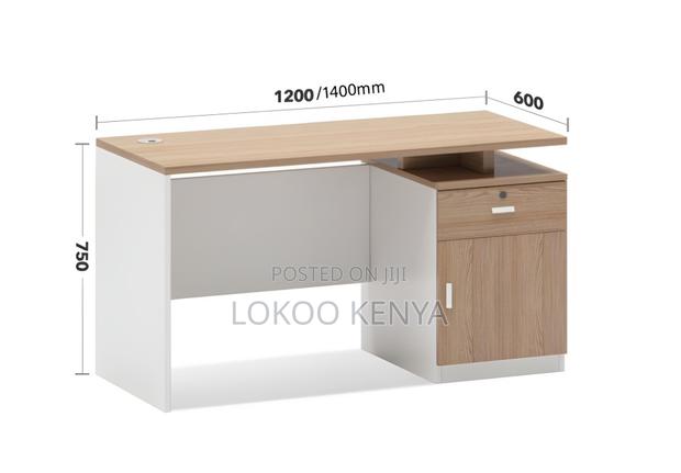 Office Desk; 1.2 M Lockable Designed Brown Wooden Office Desk - thumbnail 8