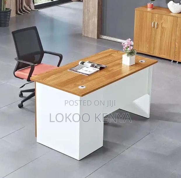 Office Desk; 1.2 M Lockable Designed Brown Wooden Office Desk - thumbnail 9