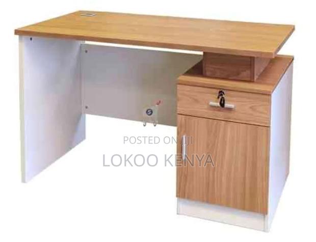 Office Desk; 1.2 M Lockable Designed Brown Wooden Office Desk - thumbnail 10
