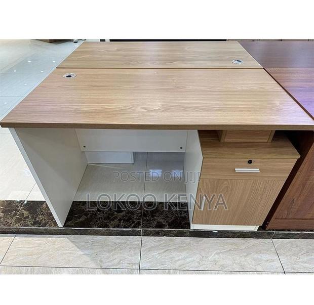 Office Desk; 1.2 M Lockable Designed Brown Wooden Office Desk - thumbnail 12