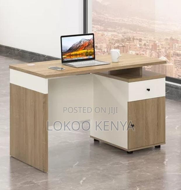 Office Desk; 1.2 M Lockable Designed Brown Wooden Office Desk - thumbnail 17