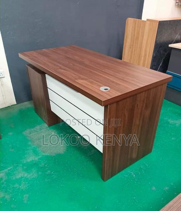 Office Desk; 1.2 M Lockable Designed Brown Wooden Office Desk - thumbnail 20