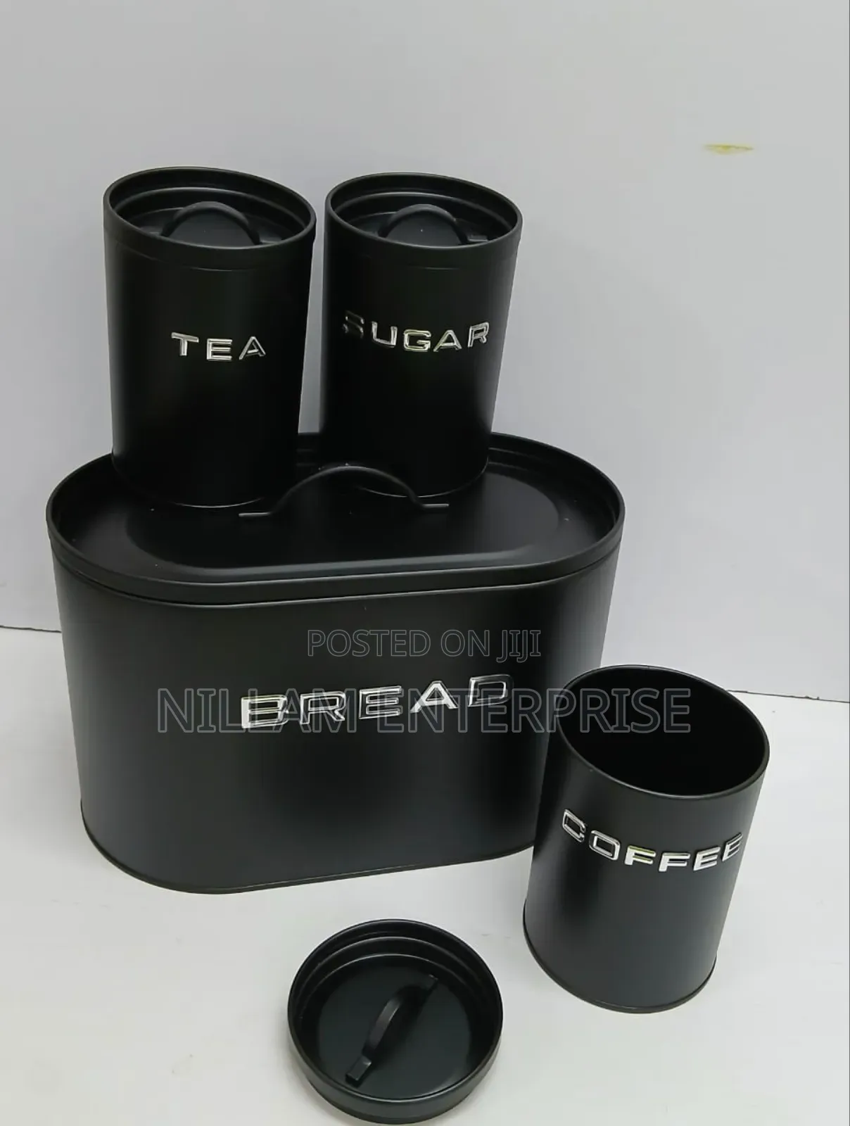 Unique and Elegant Bread Storage Bin With 3pcs Canisters