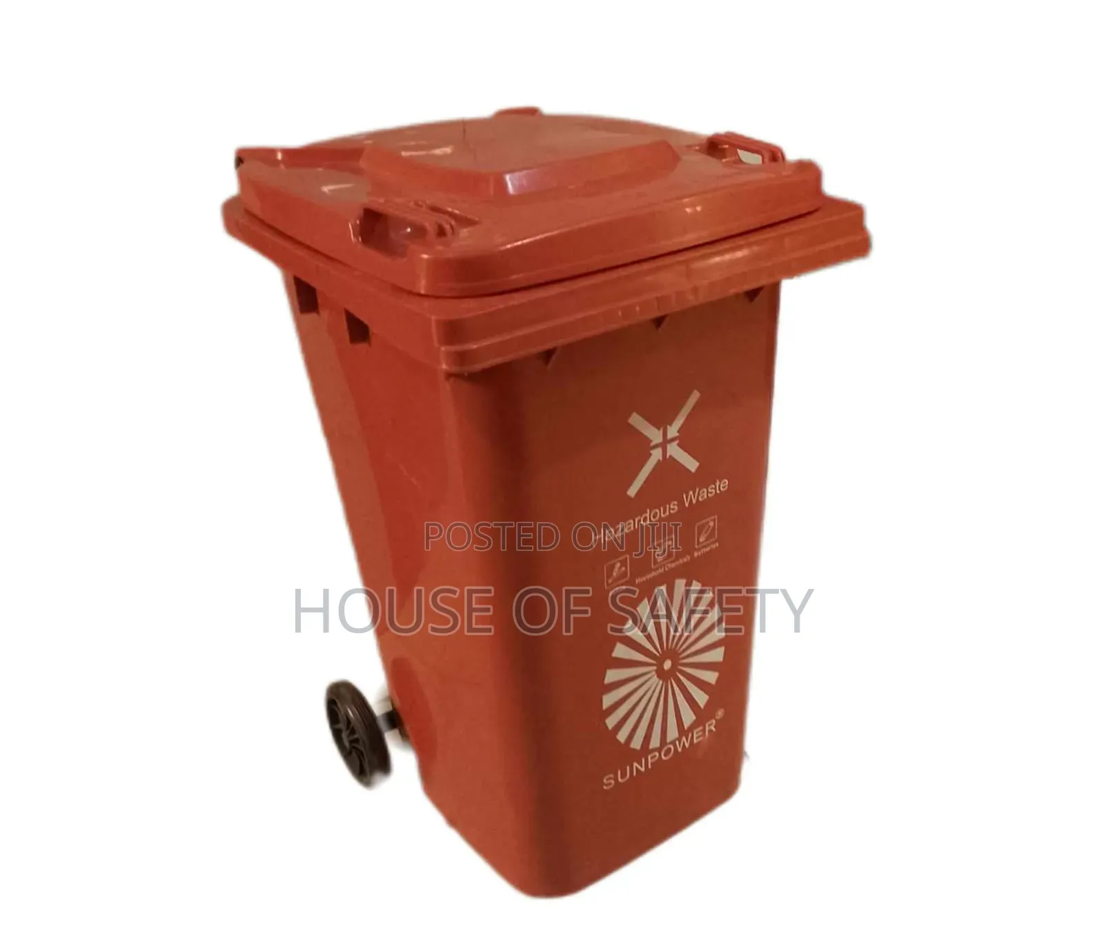 Pedal and Wheel Bin Red 120l