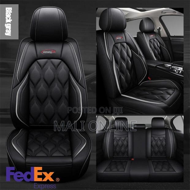 Full Surround Pu Leather Car Seat Covers Set 5-Seater Black Wear