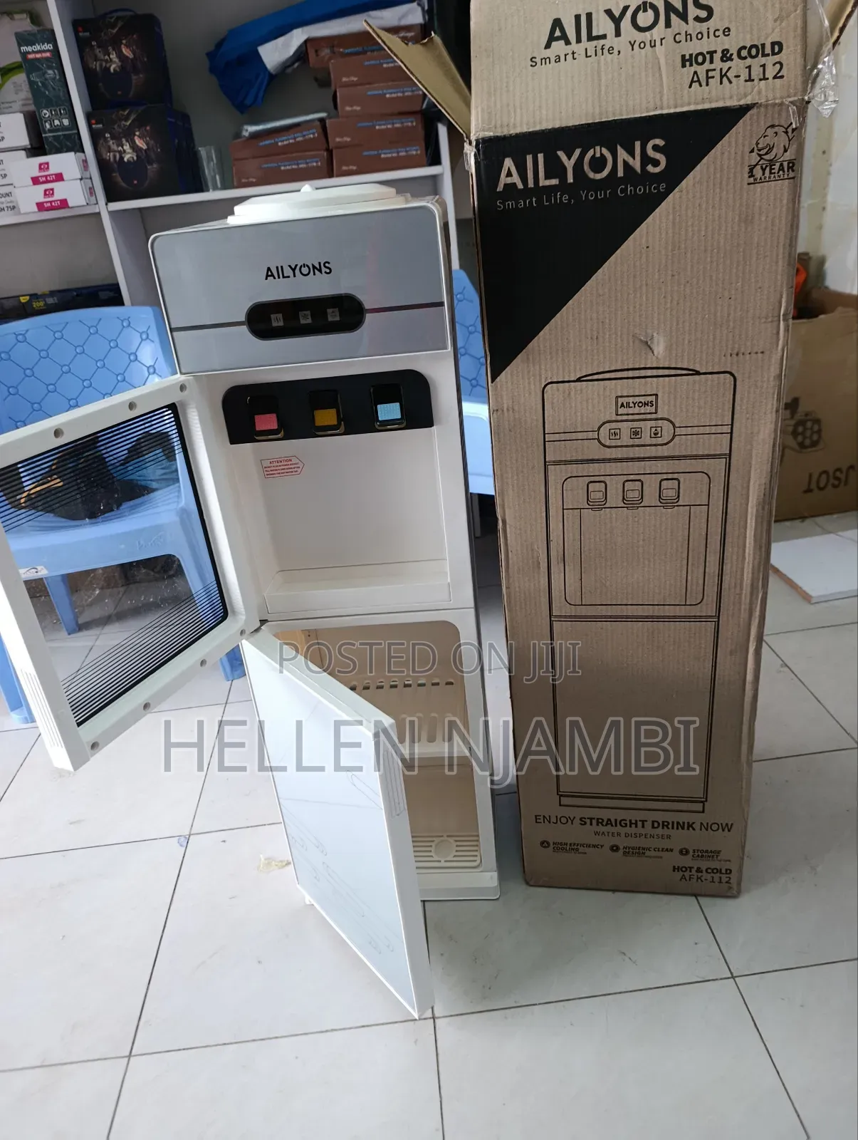 Ailyons 3 Taps Top Load Water Dispenser - Hot, Normal and Cold