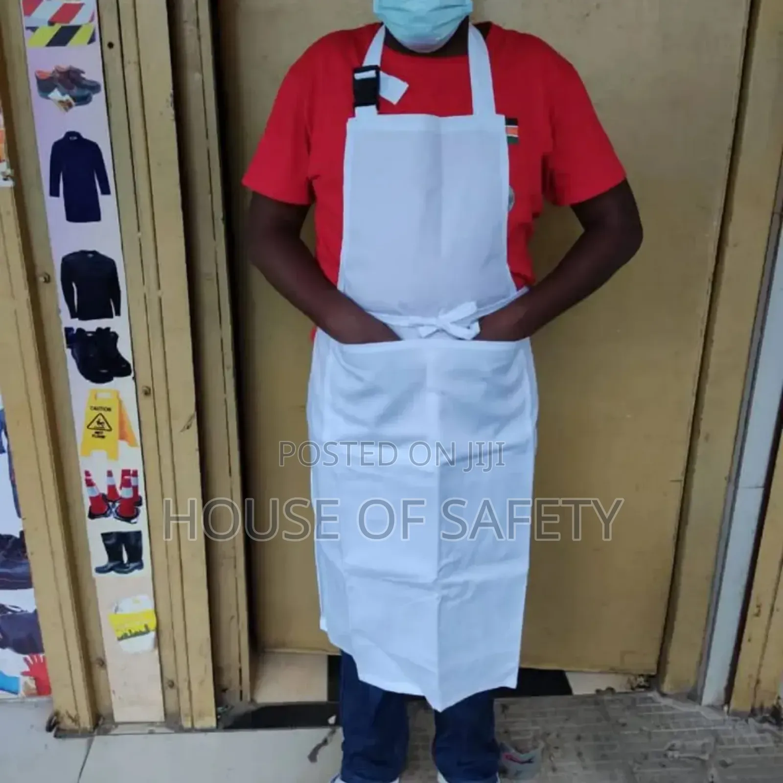 White Chef Apron With Front Big Pocket