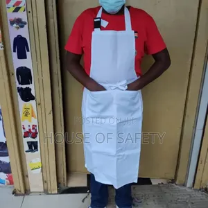 White Chef Apron With Front Big Pocket