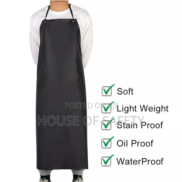 Black Waterproof Resistant Apron Full Front Length - thumbnail 2