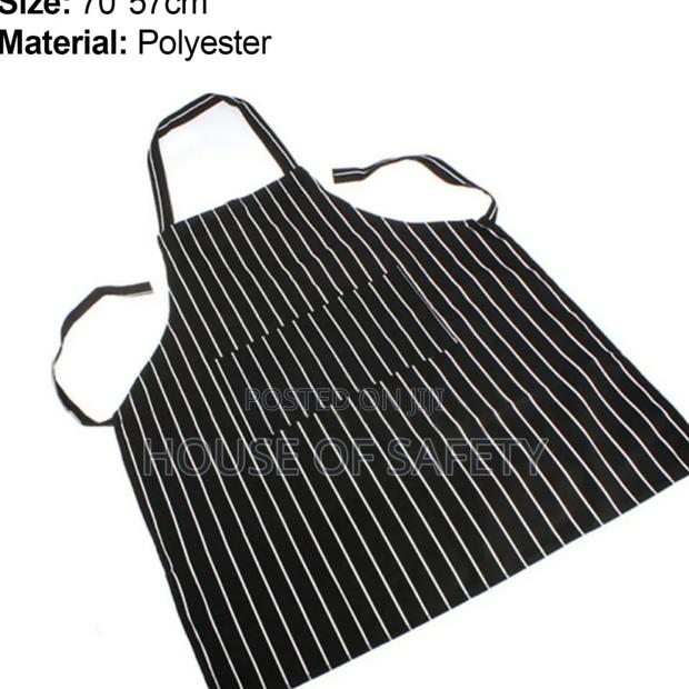 Checked and Stripped Full Aprons Black and White