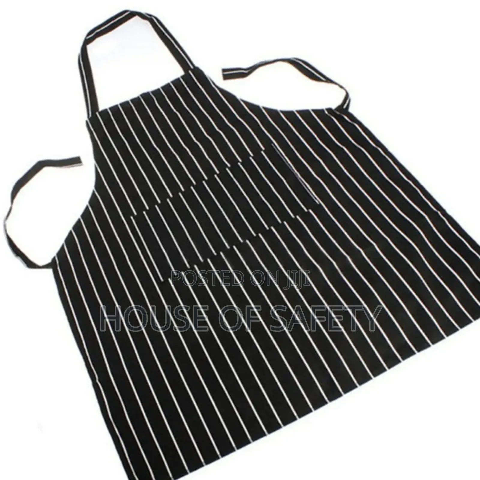 Checked and Stripped Full Aprons Black and White
