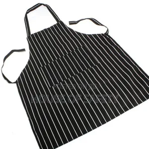 Checked and Stripped Full Aprons Black and White