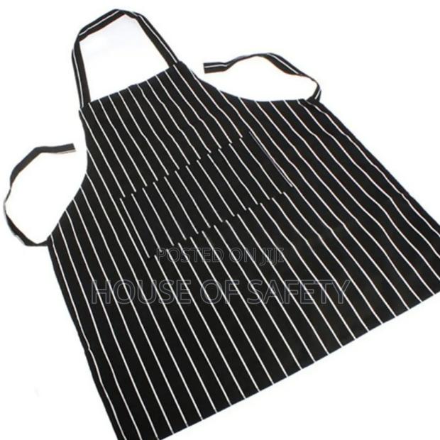 Checked and Stripped Full Aprons Black and White - thumbnail 2