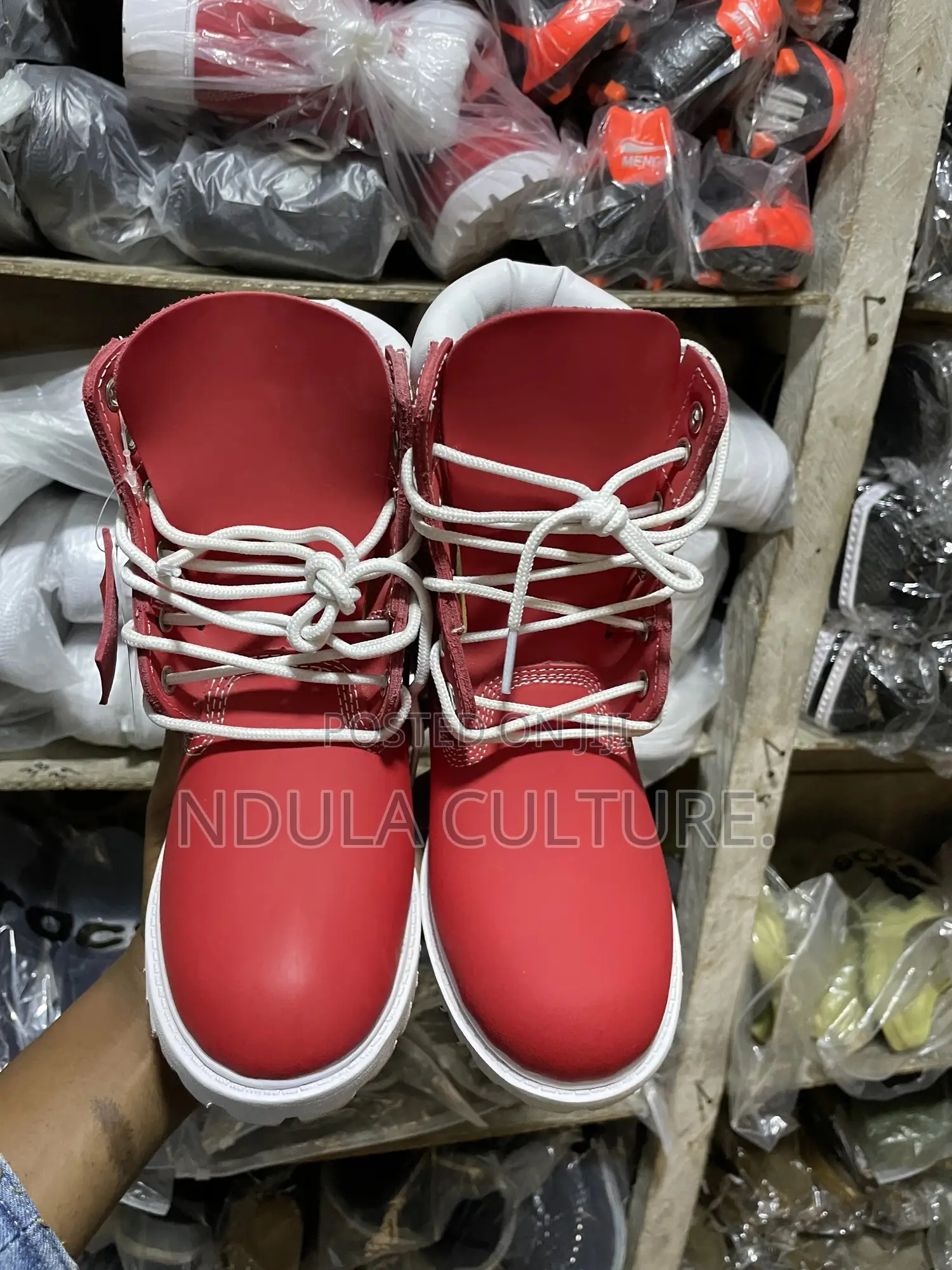 Timberland Boots White , Blue, Red