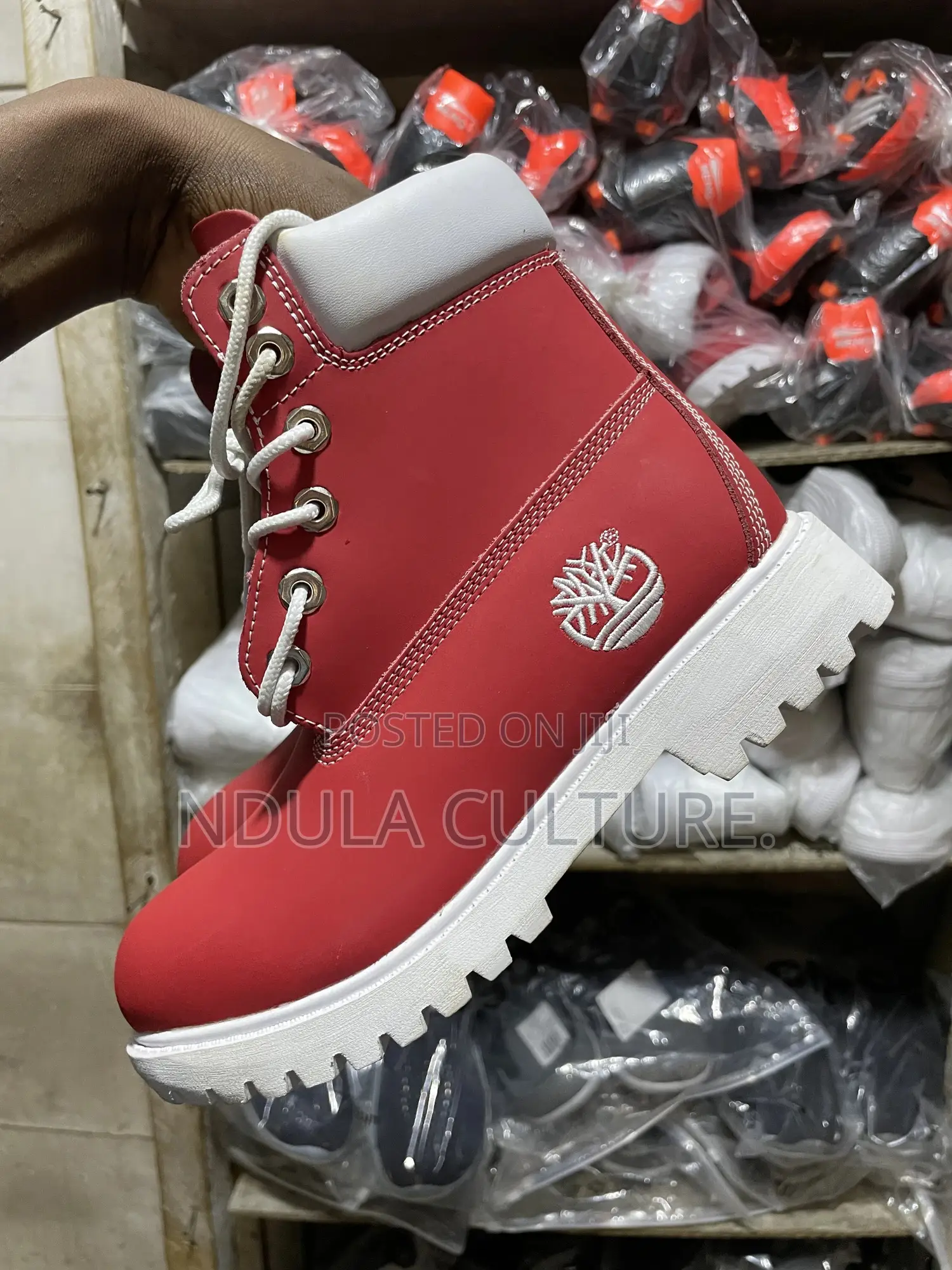 Timberland Boots White , Blue, Red