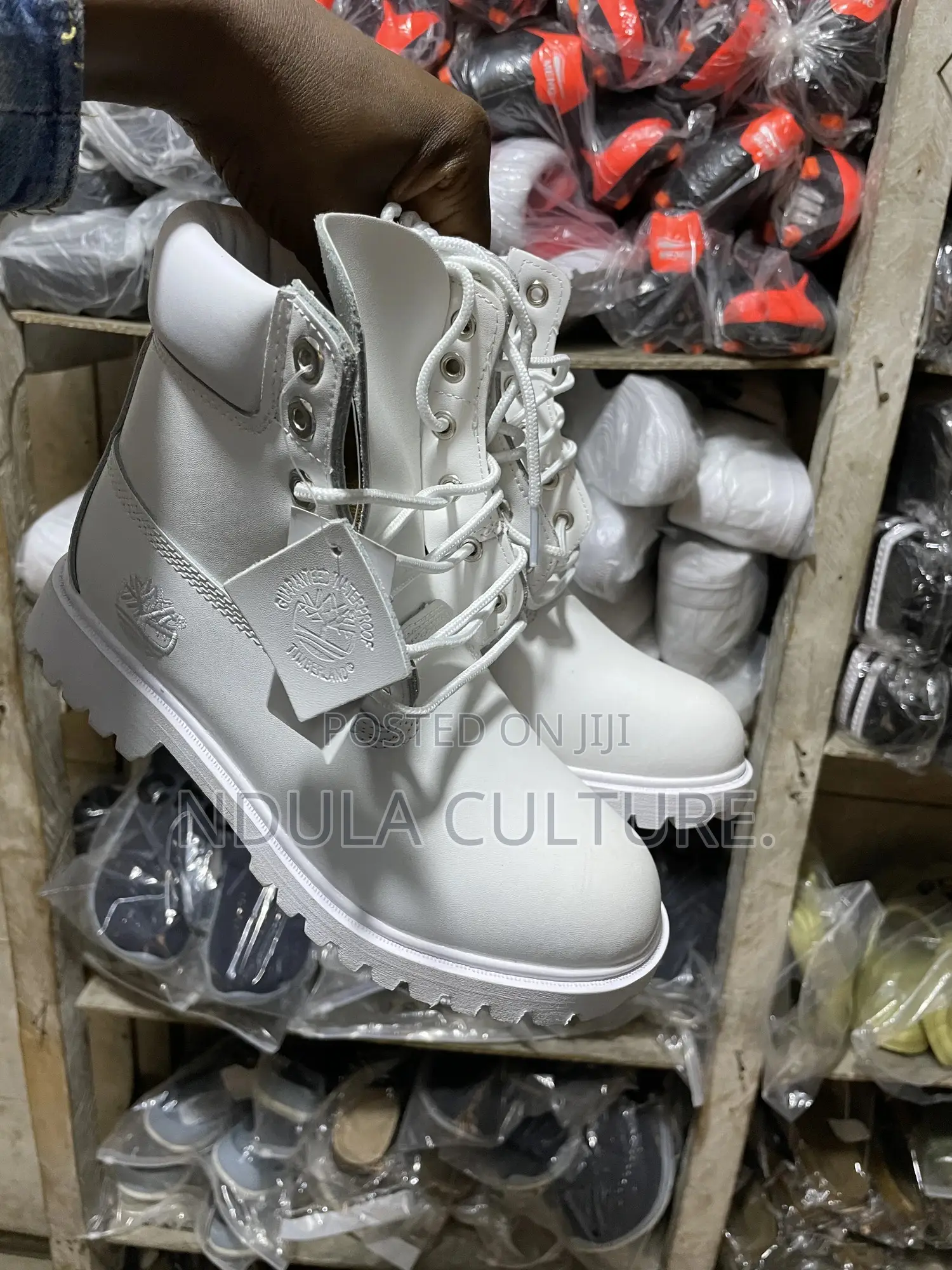 Timberland Boots White , Blue, Red