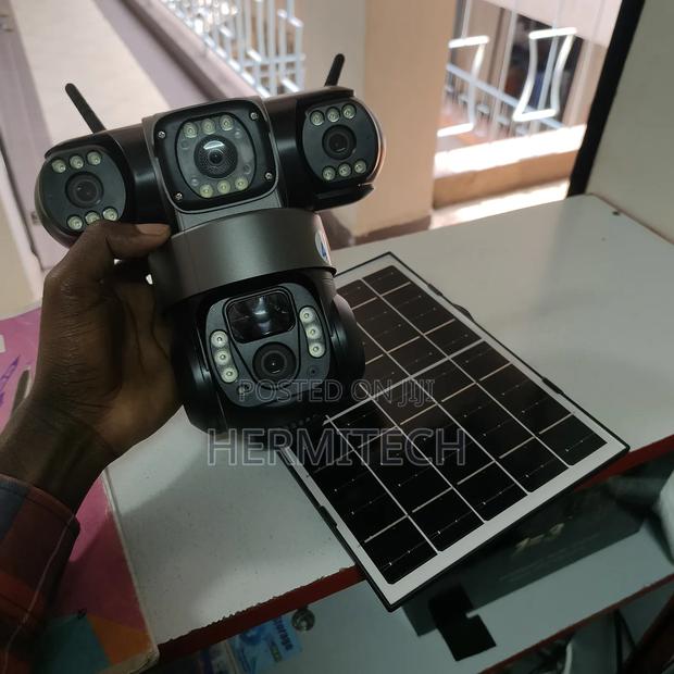 Triple Lens Solar Powered PTZ Surveillance Security CCTV - thumbnail 2