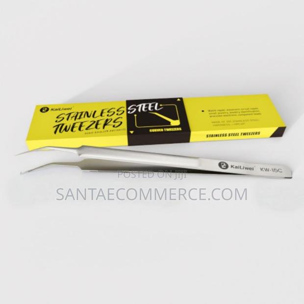 Kailiwei Stainless Steel Curved Tweezers (Kw-15c)
