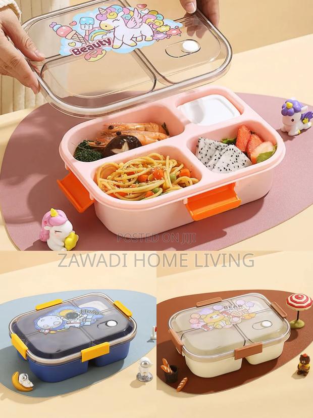 4 Compartment Lunch Box With Spoon - main view