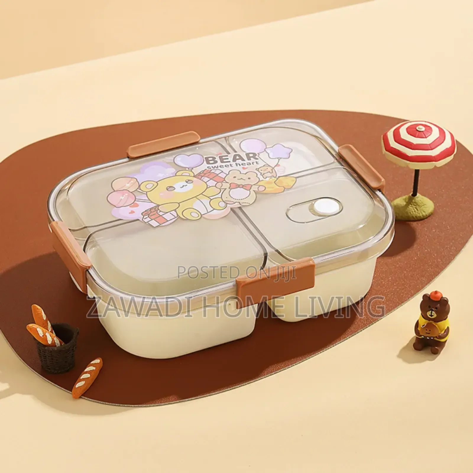 4 Compartment Lunch Box With Spoon