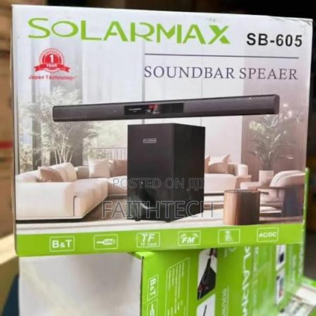 2.1ch Solarmax Soundbar Multimedia Speaker System Woofer