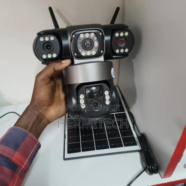 Solar Powered CCTV 3lens 3 Screen PTZ Cameras - thumbnail 2