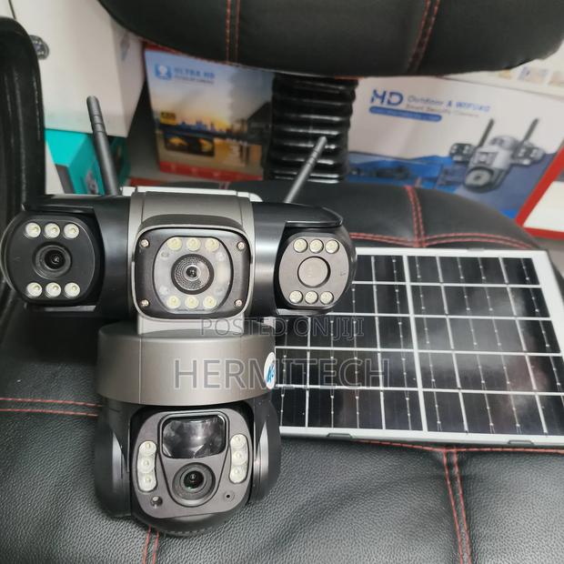 Solar Powered PTZ Surveillance 4g Cameras 3 Lens - thumbnail 2