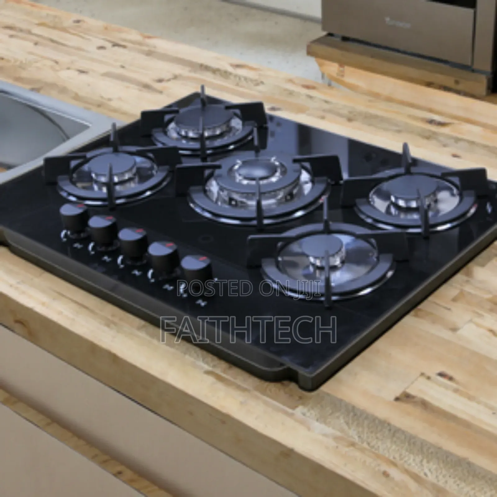 Bolesi Inbuilt 5 Burner Full Gas Tampared Glass Cooker