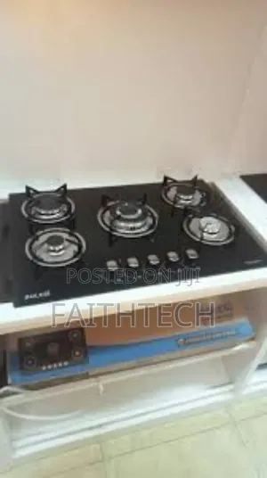 Bolesi Inbuilt 5 Burner Full Gas Tampared Glass Cooker