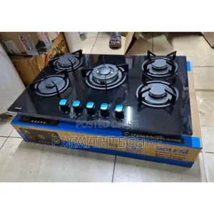 Bolesi Inbuilt 5 Burner Full Gas Tampared Glass Cooker