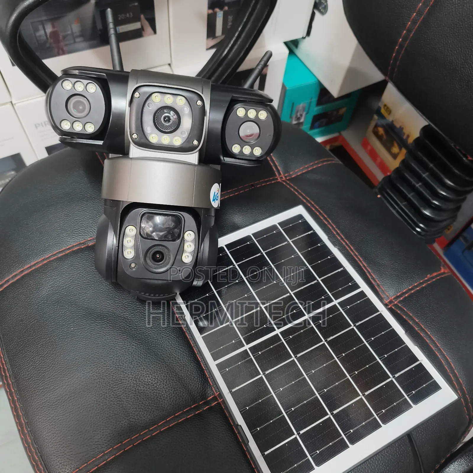 3screens 3lens Solar Powered CCTV Camera