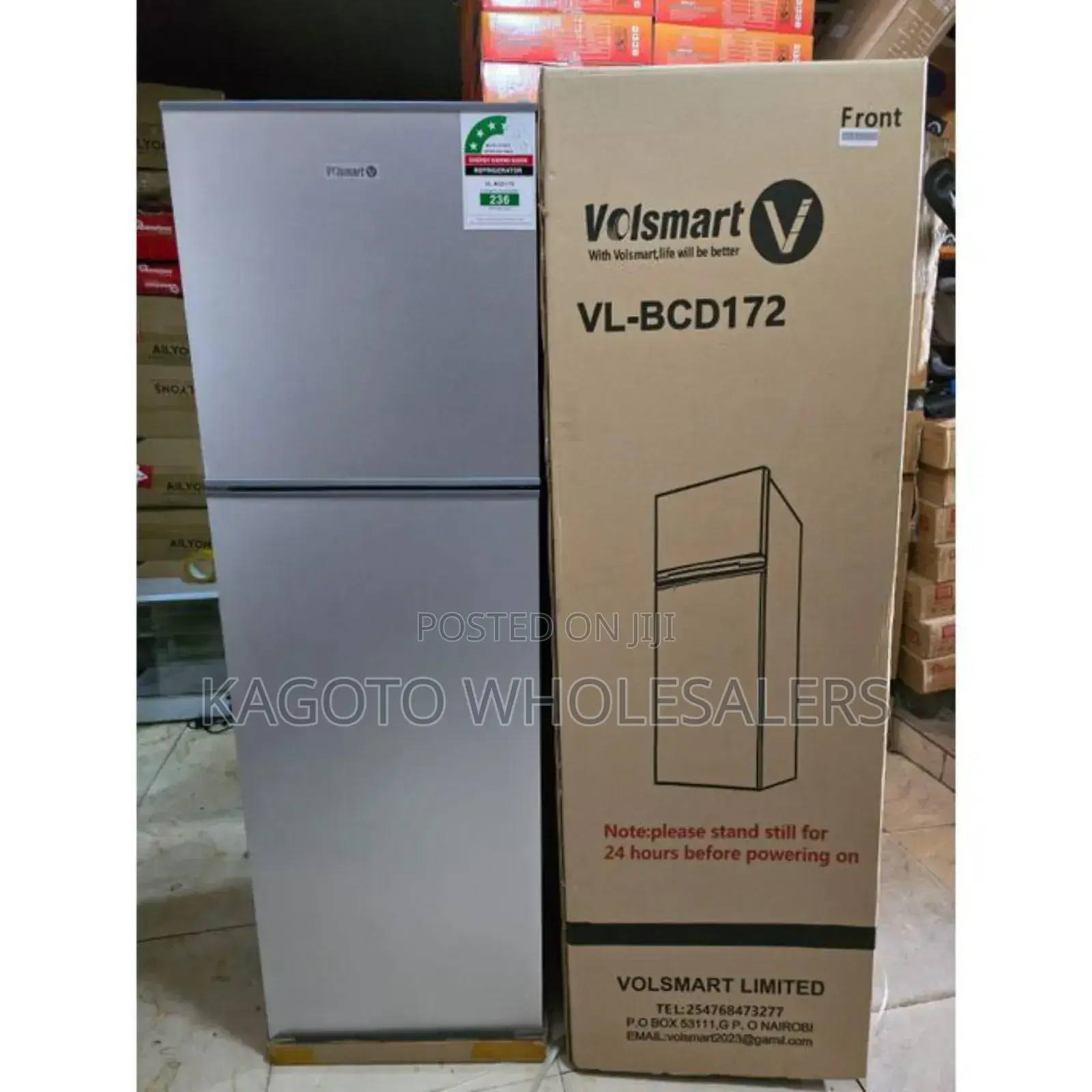 Silver Volsmart 172l Fridge. 2 Doors