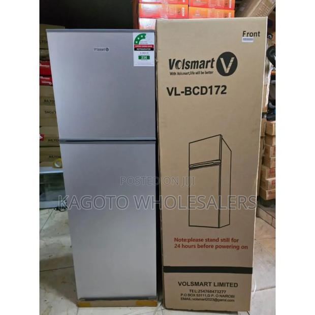 Silver Volsmart 172l Fridge. 2 Doors - main view