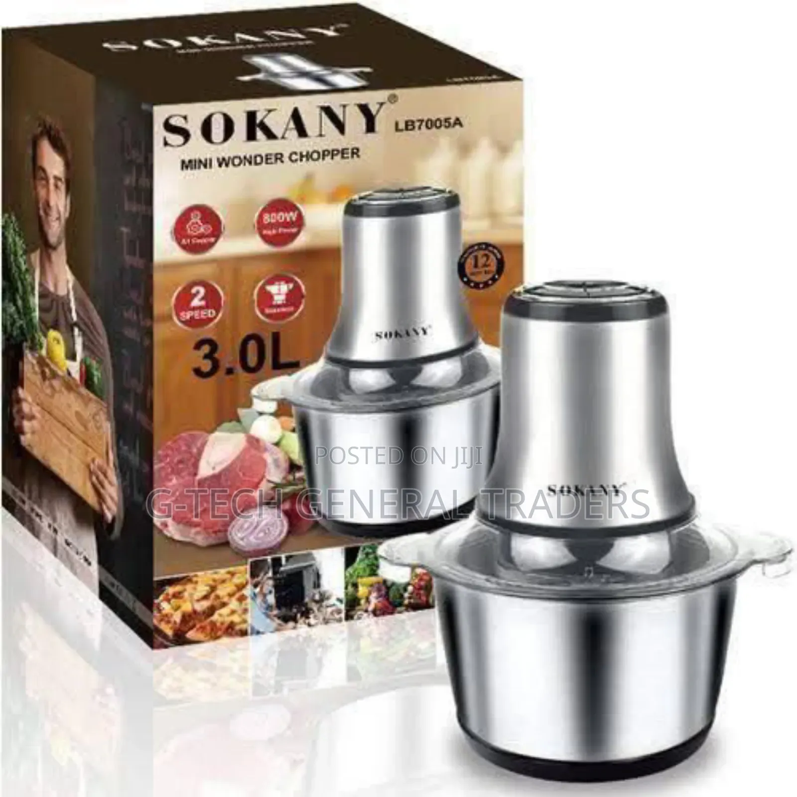 Sokany Stainless Steel 3l 800w Electric Food Chopper