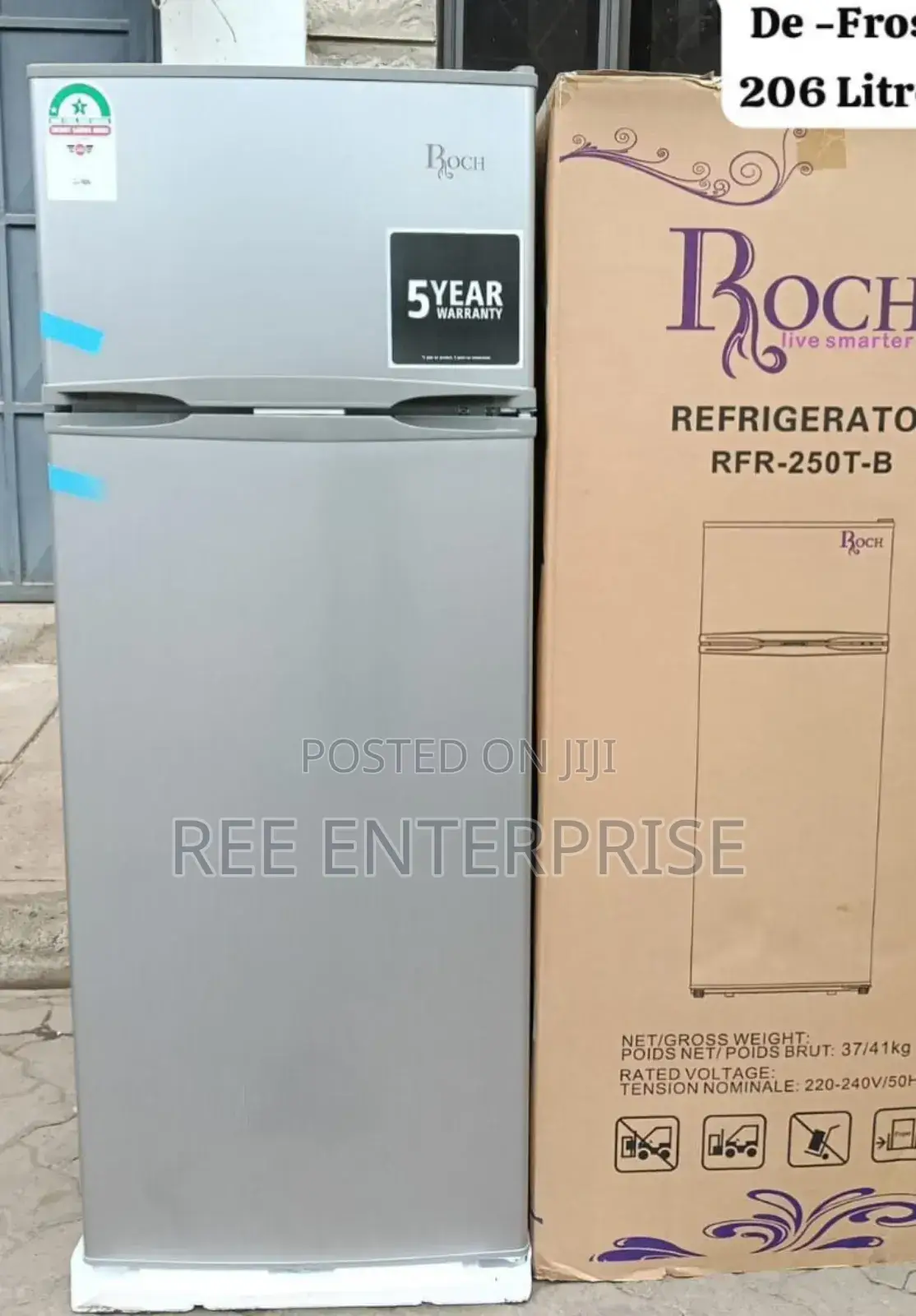 * Roch  Refrigerator Rfr-250-t-b 2 Door (206 Litres )