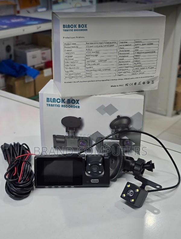 Black Box Traffic Recorder Dash Cam - Hd Front ,Inside and Rear