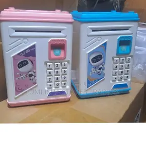 Robot Piggy Bank- Blue and Pink