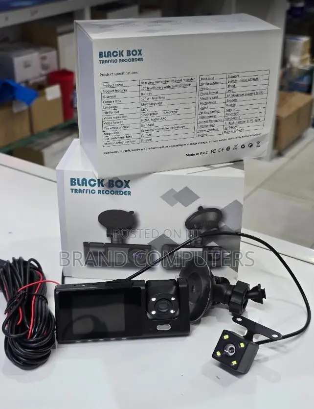 Back Box Traffic Recorder With 3 Lens .Front Inside and Rear Cameras