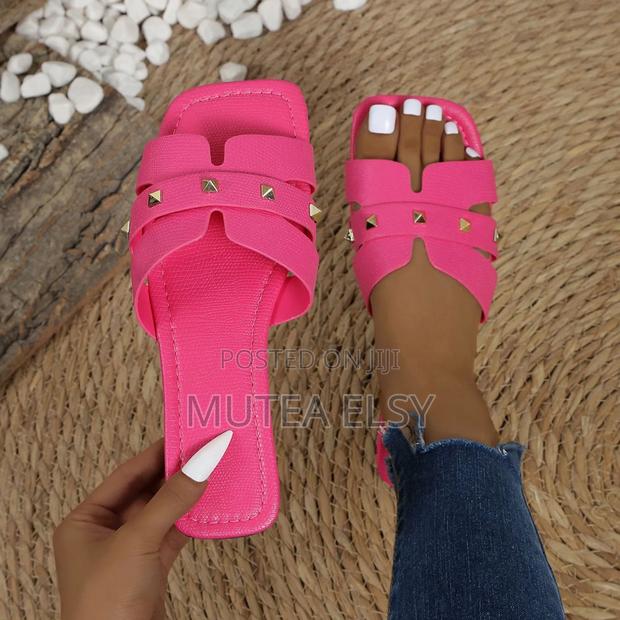 Blue,Orange, Purple,Brawn White Ladies Open Sandals - thumbnail 2