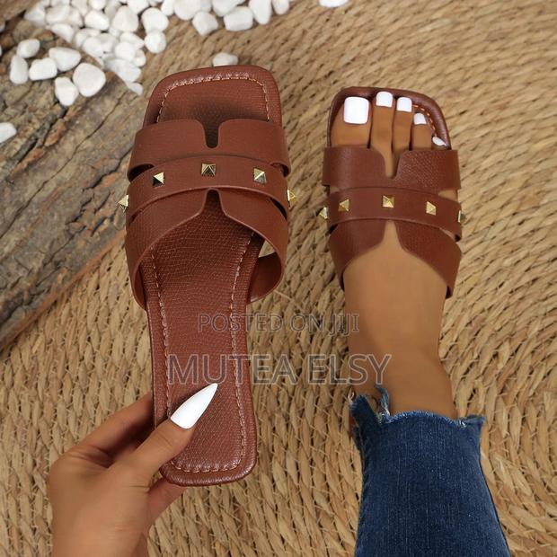Blue,Orange, Purple,Brawn White Ladies Open Sandals - thumbnail 3