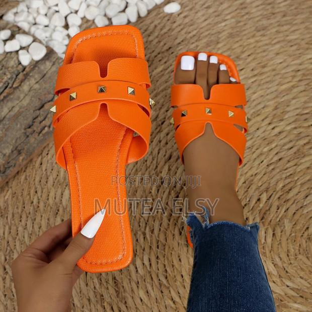 Blue,Orange, Purple,Brawn White Ladies Open Sandals - thumbnail 4