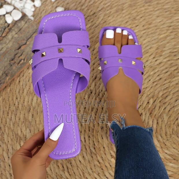 Blue,Orange, Purple,Brawn White Ladies Open Sandals - thumbnail 6