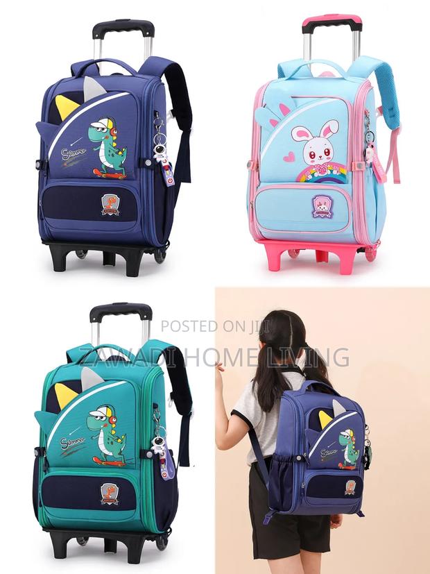 Premium Rolling Trolley Kids School Bag - main view